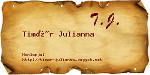 Timár Julianna névjegykártya