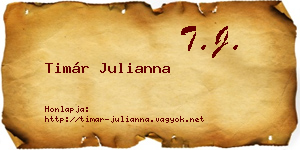 Timár Julianna névjegykártya